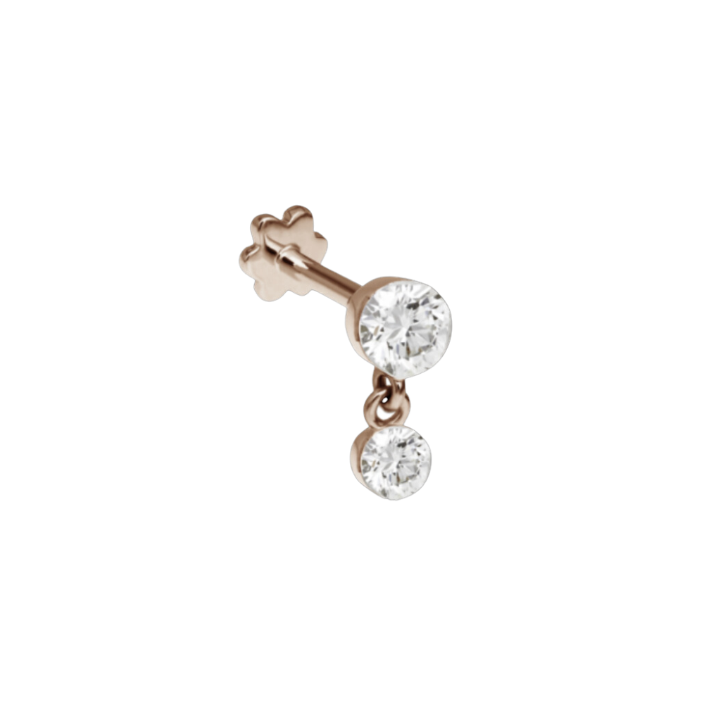 Invisible Set Diamond Dangle Threaded Stud Maria Tash STEEL N INK